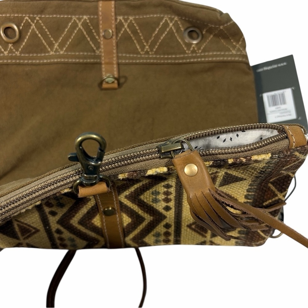 Myra Bag Womens Talia Range Canvas Leather Tribal Crossbody Shoulder Purse - Picture 10 of 14
